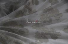 80 Grams Fuax Mukaish Floral Design on Dyeable Viscose Chiffon 42inch